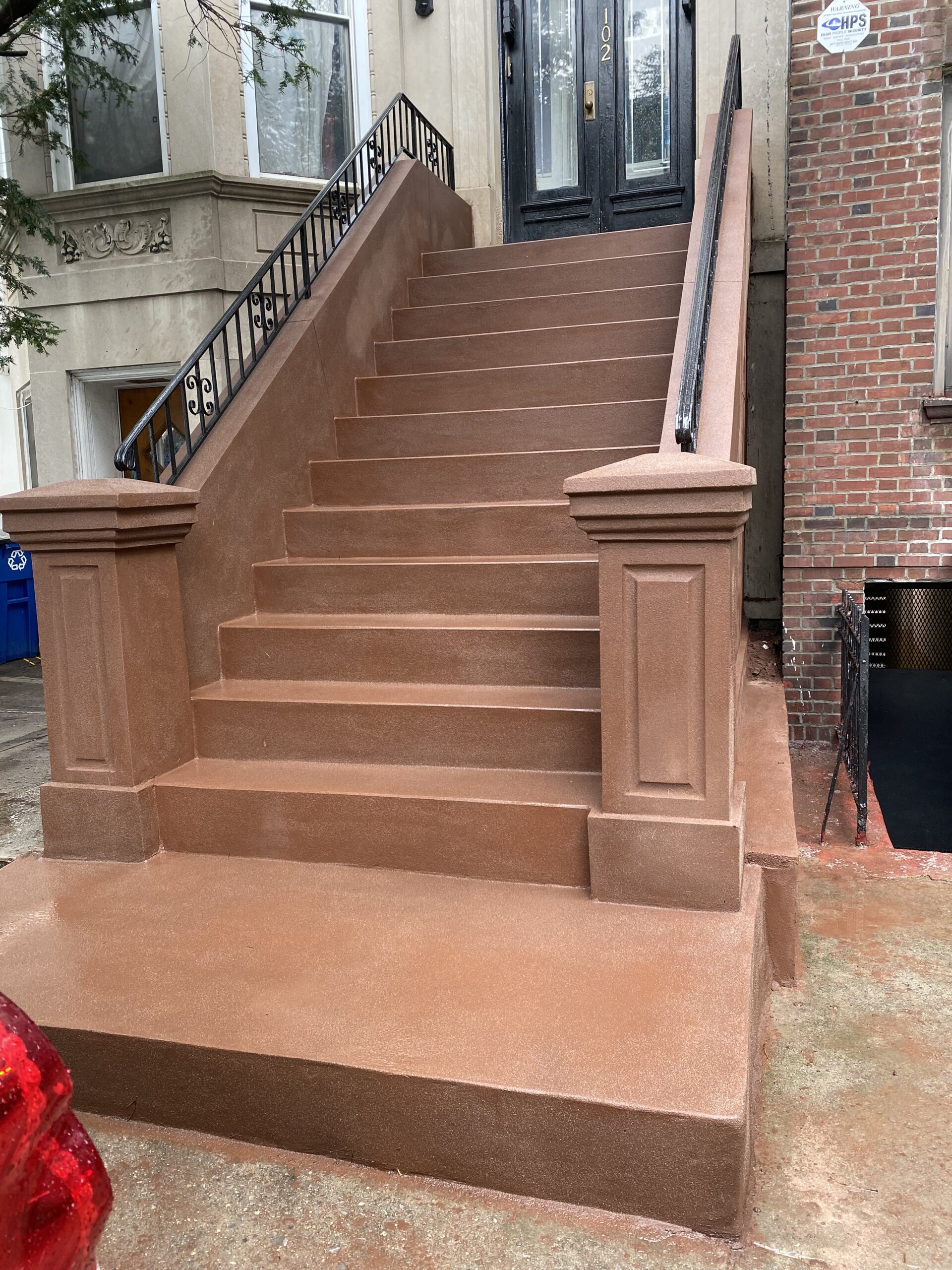 Brownstone stoop Restoration 102 Linden blvd, Brooklyn, NY 11226