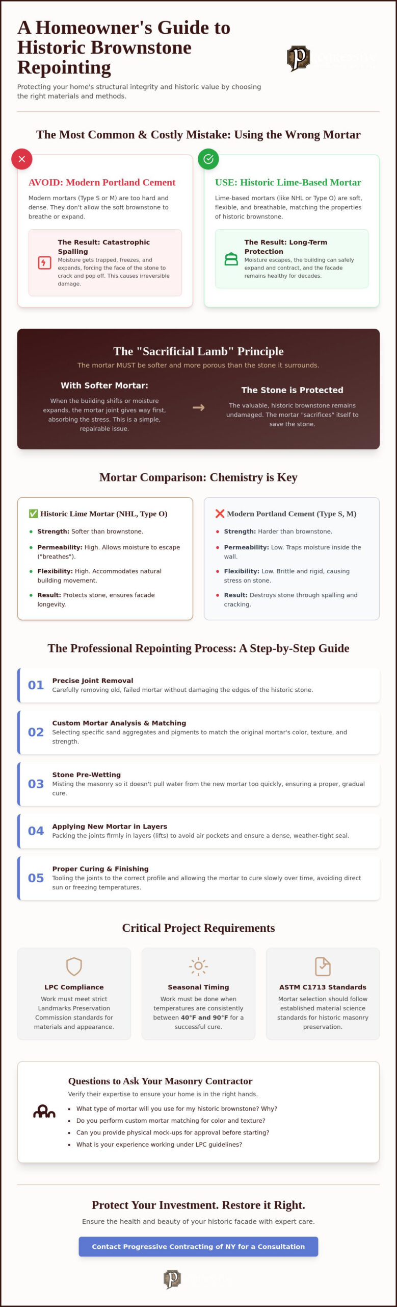 Repointing Historic Brownstone: A Homeowner’s Guide to Mortar and Preservation