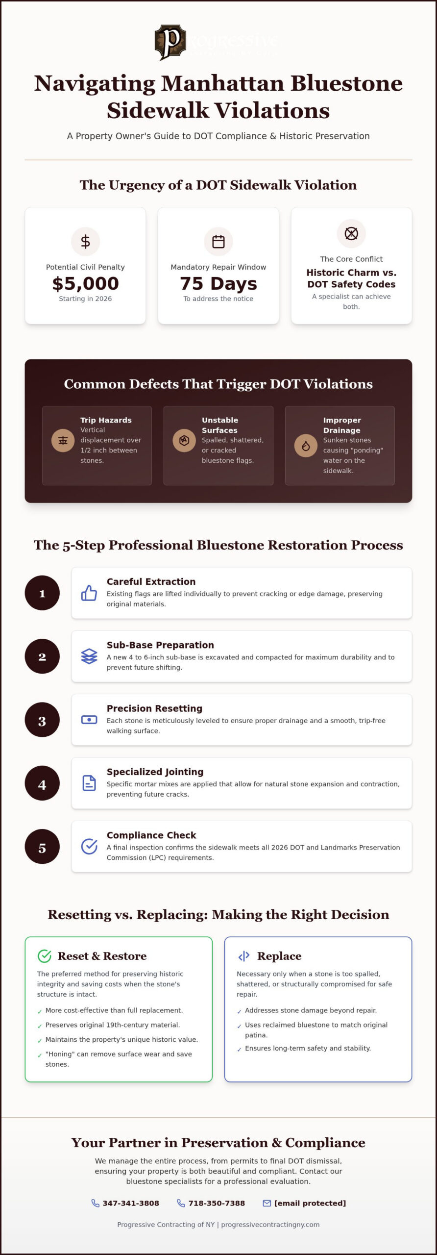 Bluestone Sidewalk Repair Manhattan: A Guide to Historic Restoration & DOT Compliance (2026)