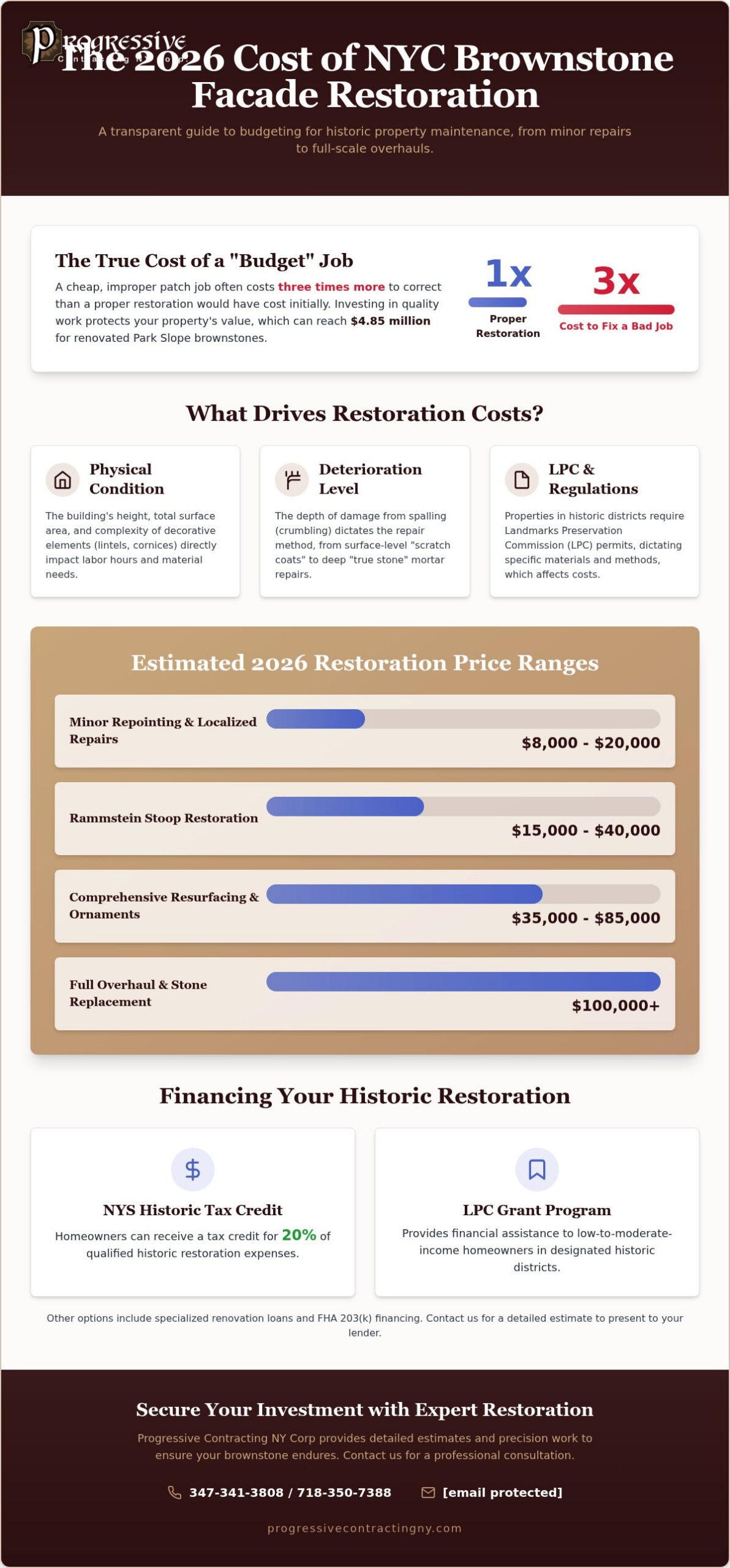 Cost of Brownstone Facade Restoration NYC: 2026 Budgeting & Financing Guide