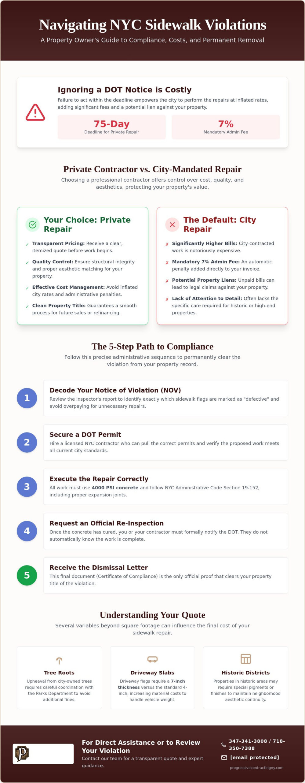 Cost of Sidewalk Violation Removal NYC: 2026 Property Owner’s Guide