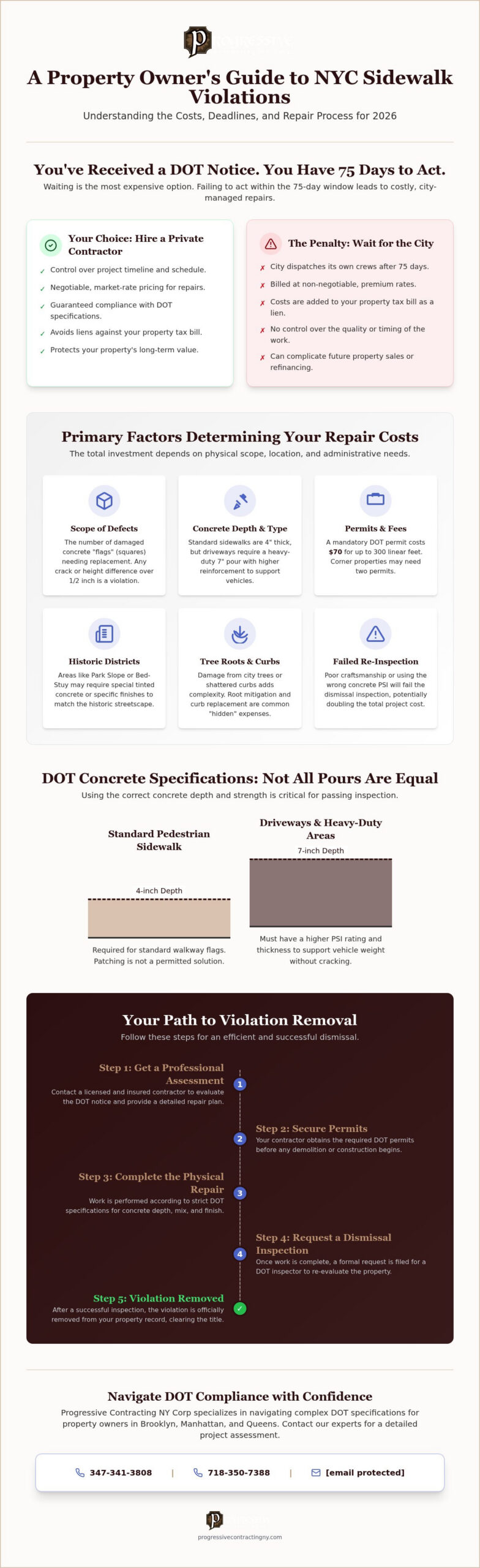 Cost of Sidewalk Violation Repair NYC: 2026 Property Owner’s Guide