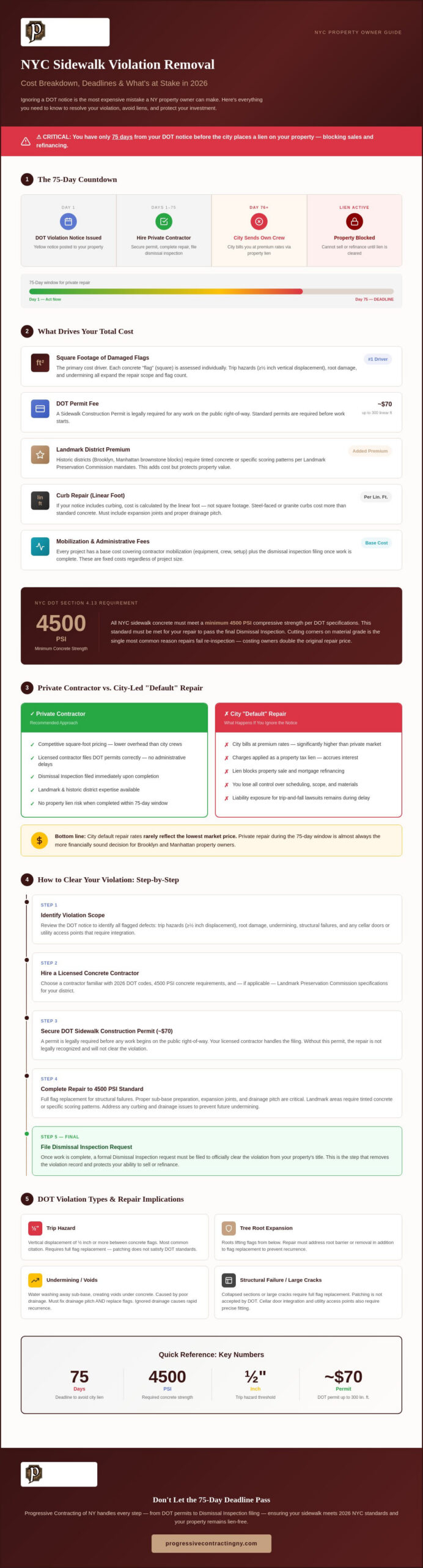 Cost to Remove Sidewalk Violation NYC: 2026 Pricing & Compliance Guide