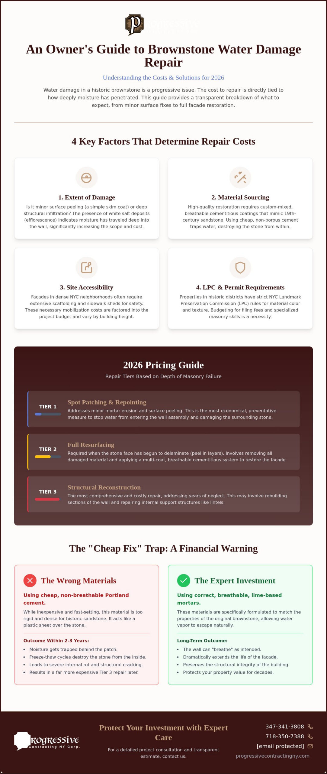 Cost to Repair Water Damaged Brownstone Wall: 2026 Pricing Guide
