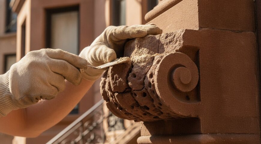 Expert Guide to Repairing Ornamental Brownstone Details in NYC