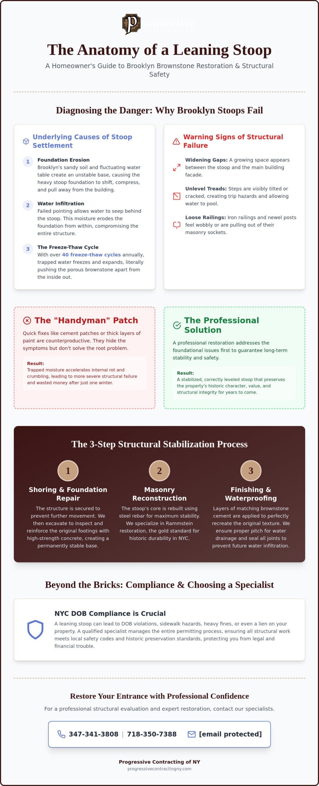 Fixing a Leaning Brownstone Stoop in Brooklyn: A Professional Restoration Guide