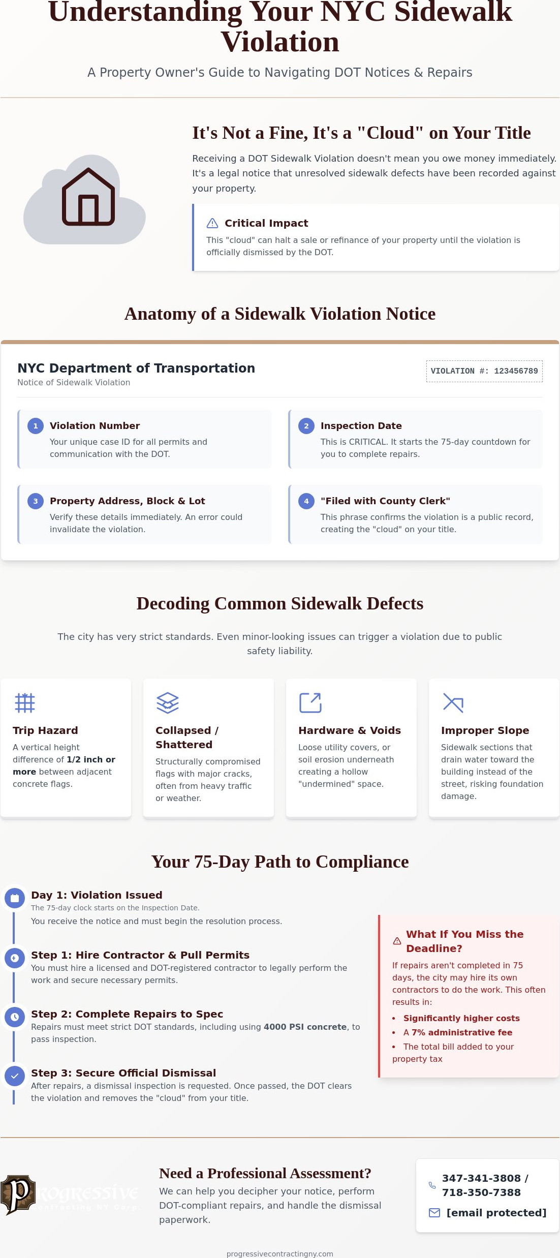 How to Read a Sidewalk Violation Notice: An NYC Property Owner’s Guide