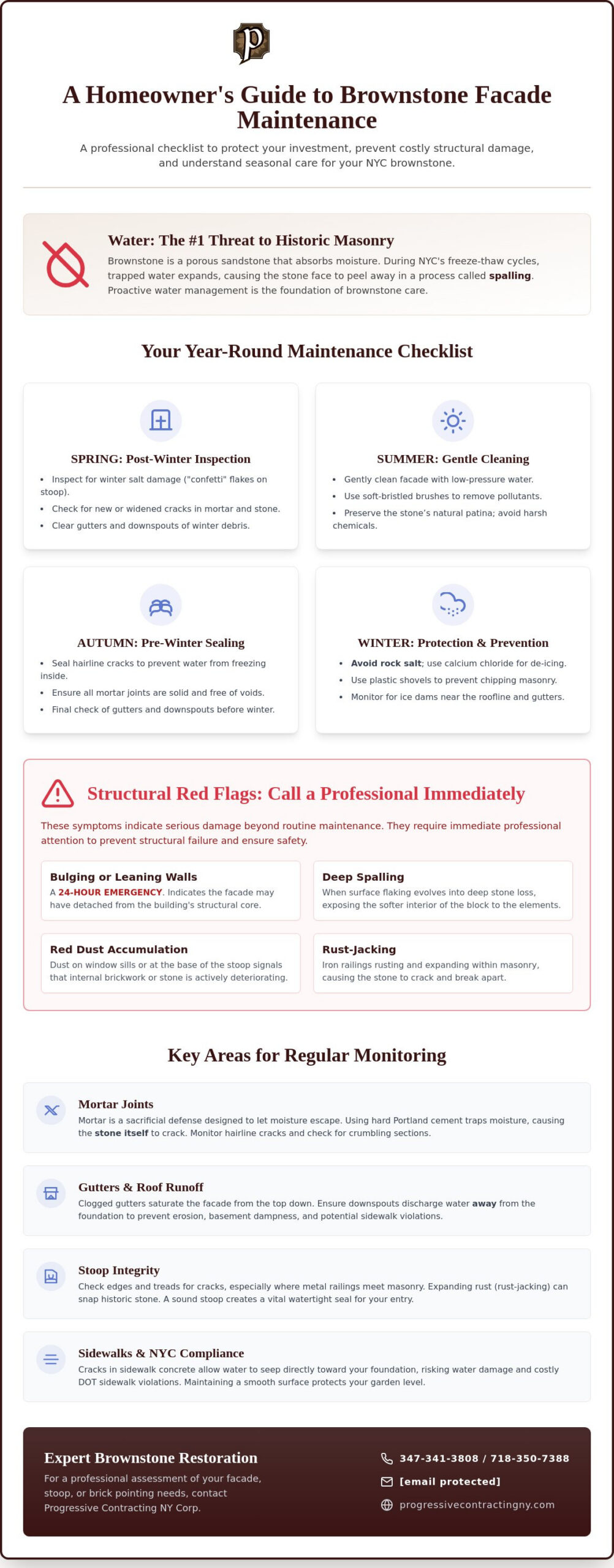 Seasonal Maintenance for Brownstone Exteriors: A Homeowner’s Checklist
