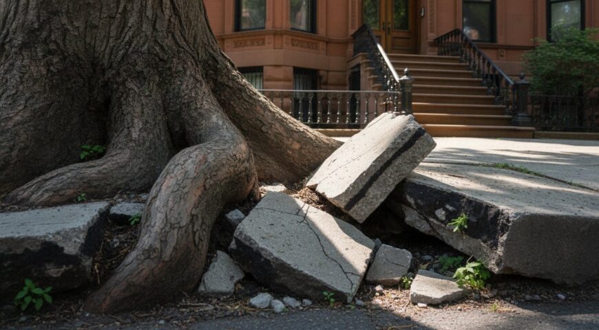 What Happens If My Neighbor’s Tree Cracked My Sidewalk in NYC?