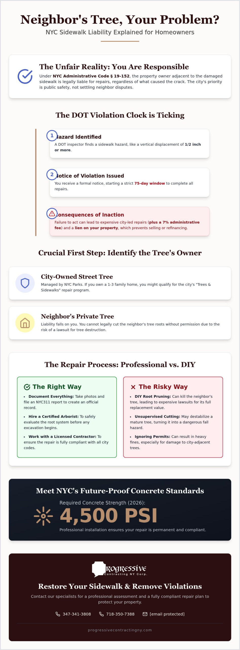 What Happens If My Neighbor's Tree Cracked My Sidewalk in NYC?