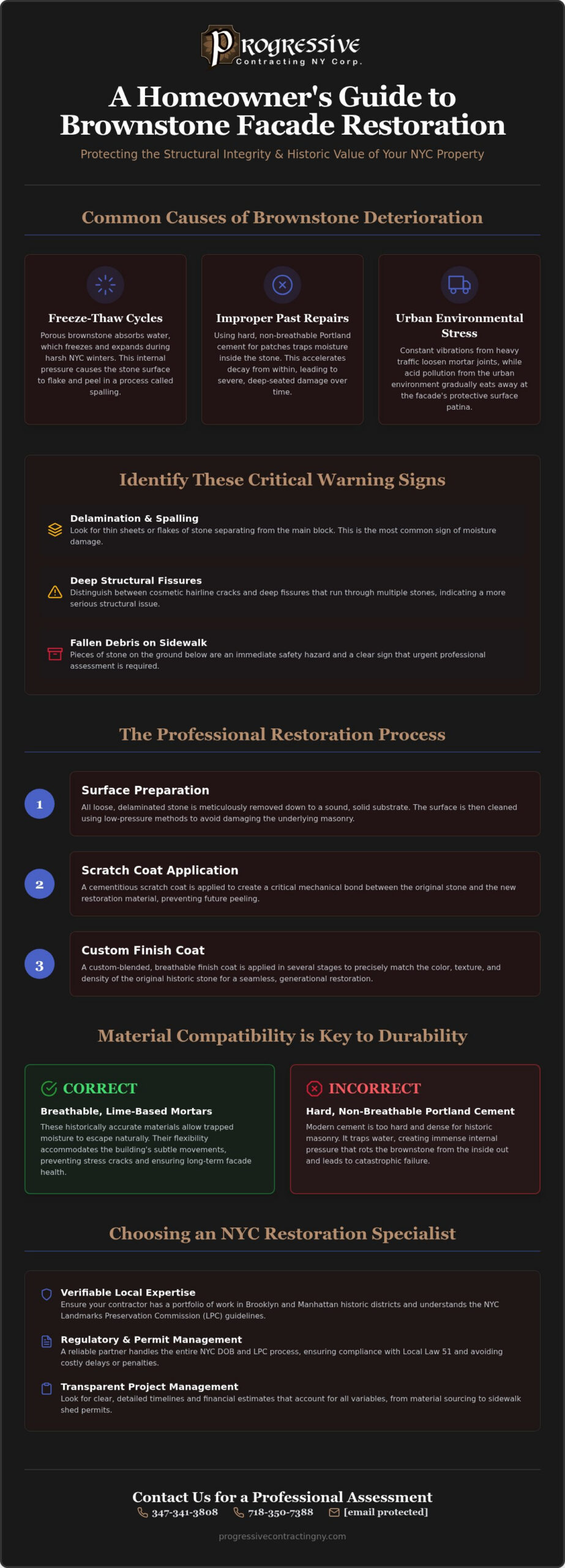 Brownstone Facade Repair: Carroll Garden Brooklyn