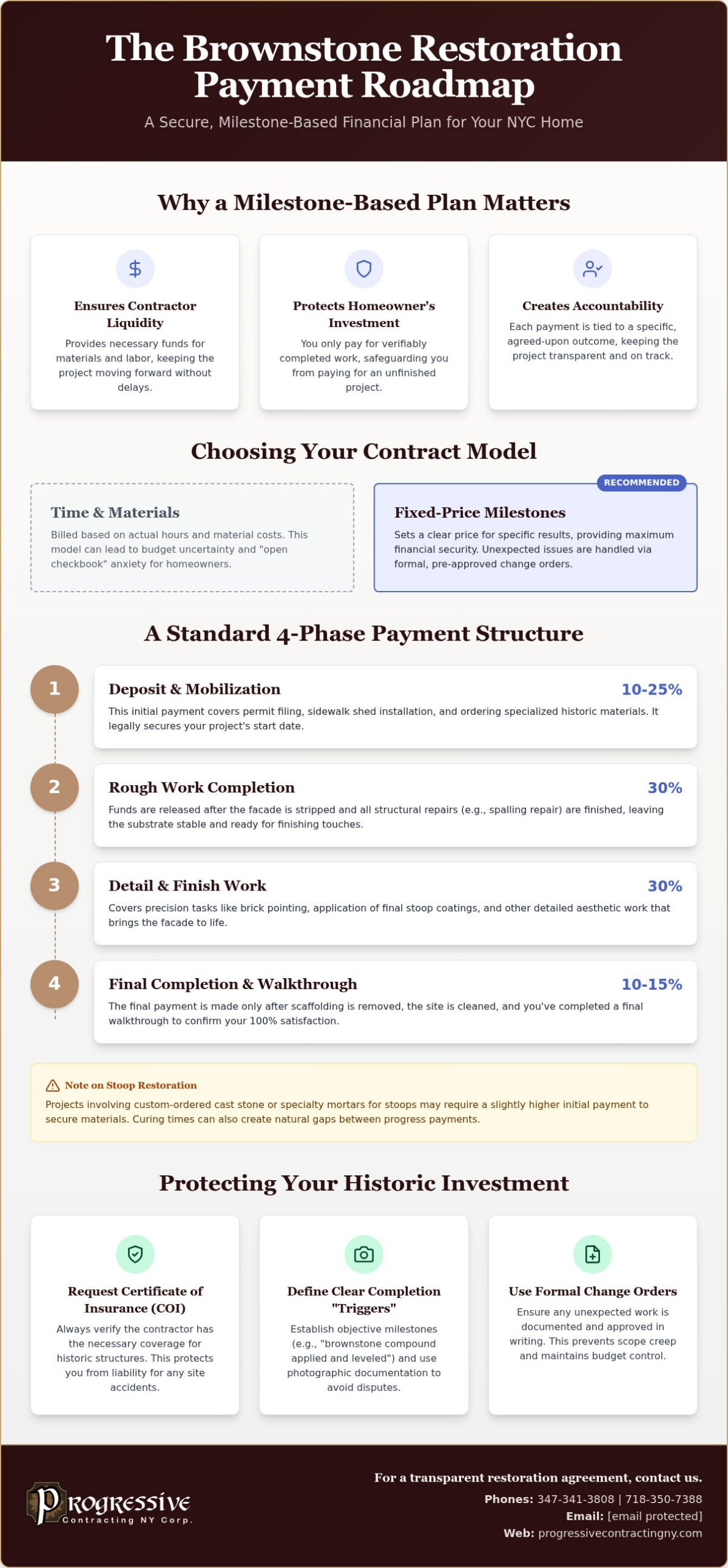 Brownstone Restoration Payment Schedule: A 2026 NYC Homeowner’s Guide