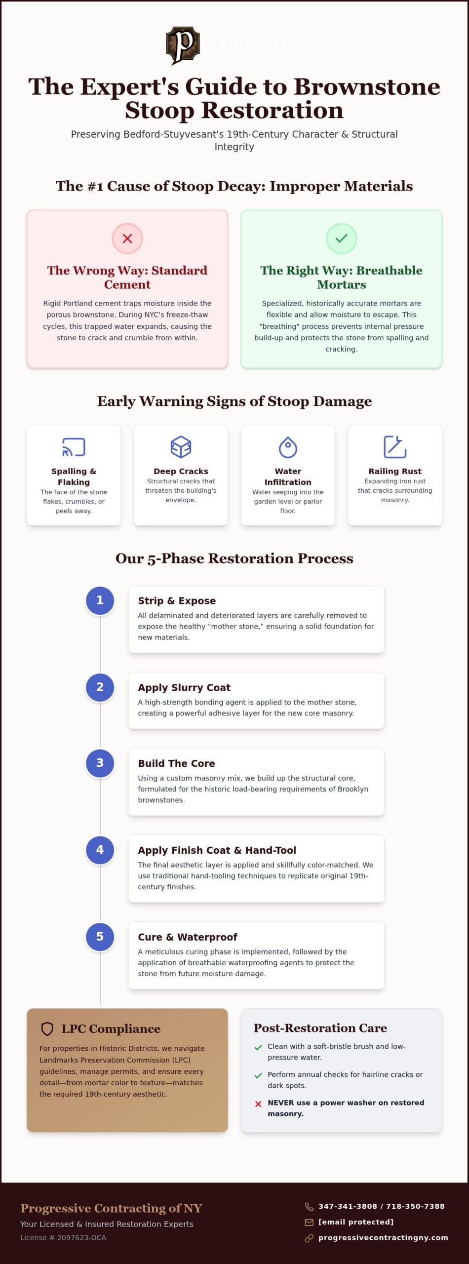 Brownstone Stoop Restoration in Bedford-Stuyvesant: A Step-by-Step Restoration Guide