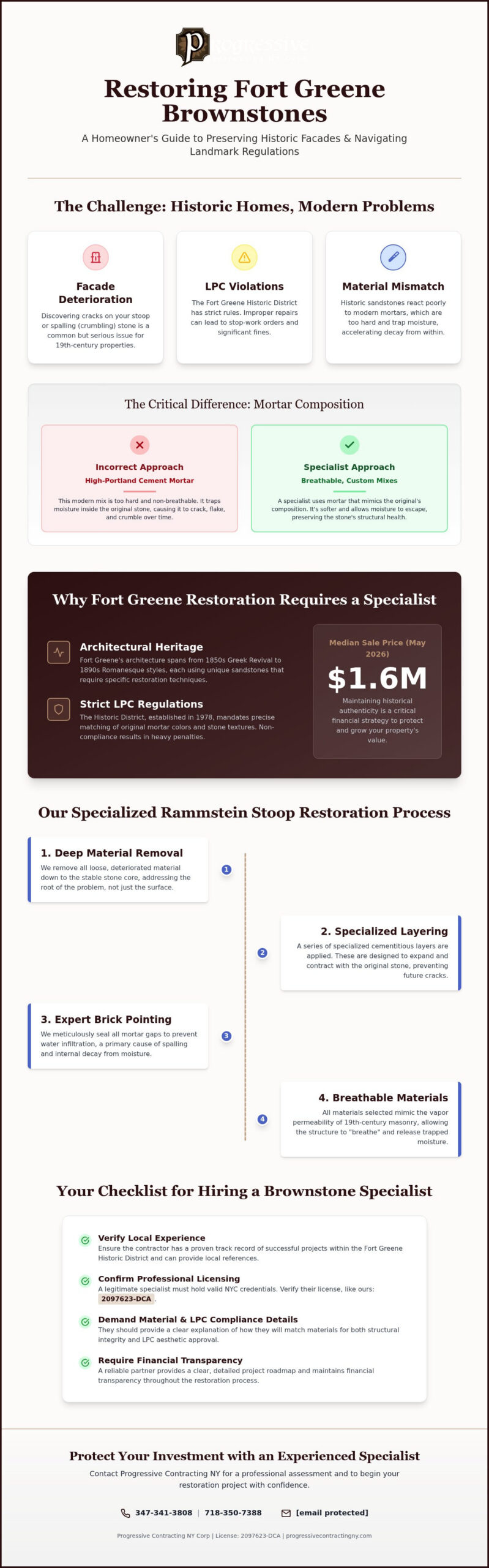Expert Brownstone Specialist Fort Greene: Historic Facade & Stoop Restoration