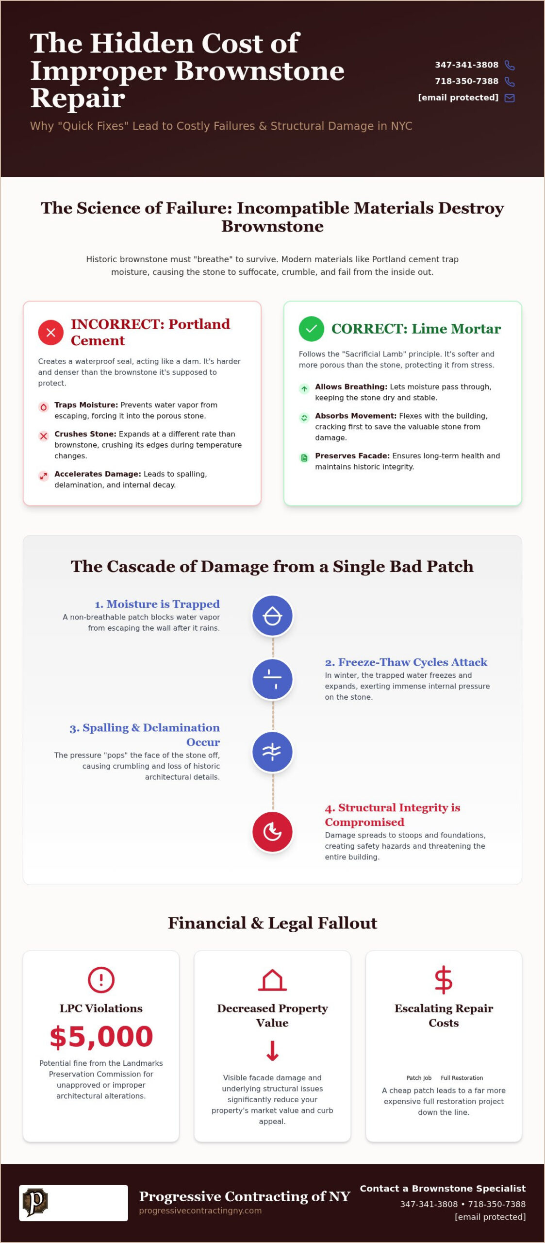The Hidden Risks: Severe Consequences of Improper Brownstone Repair