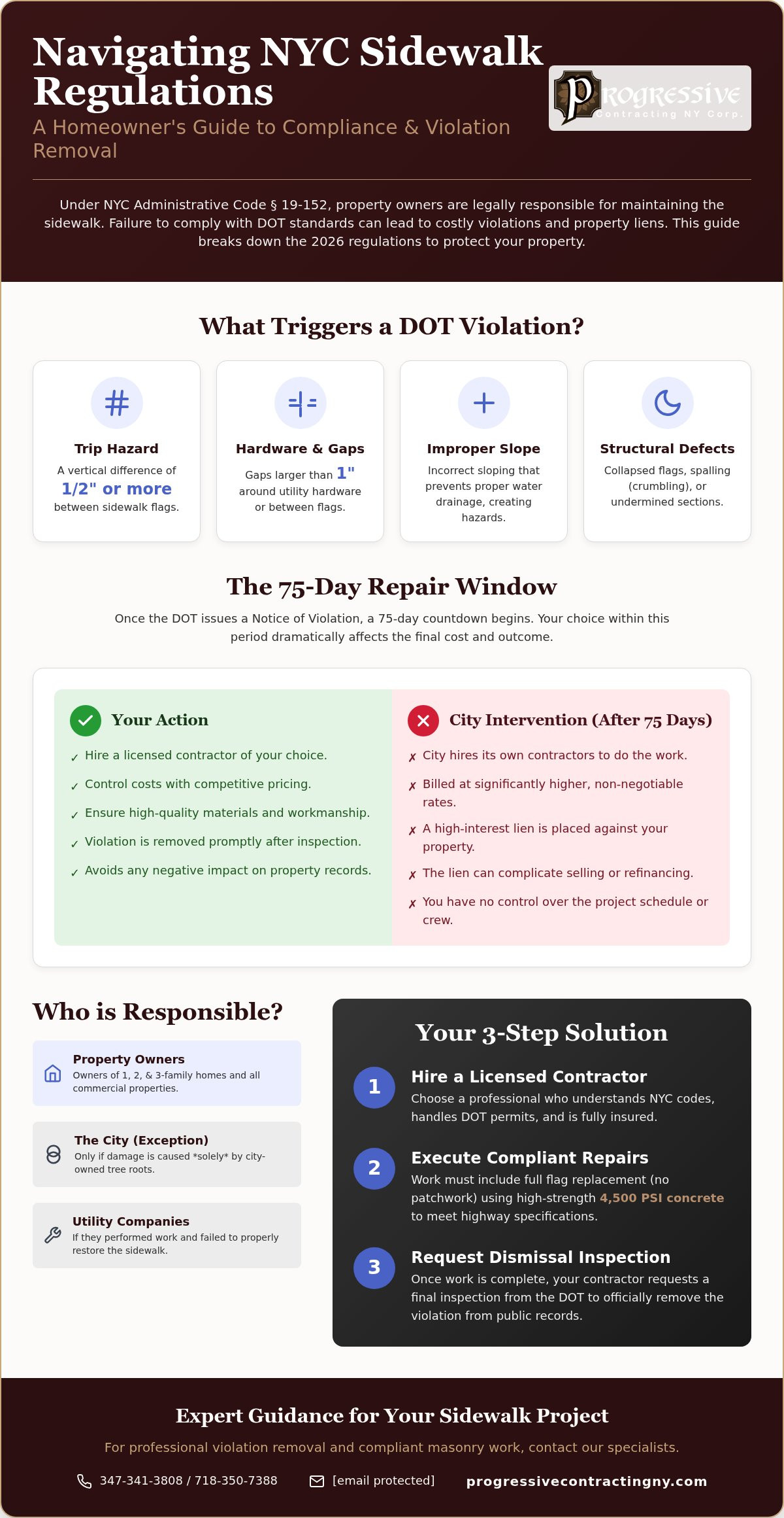 NYC Sidewalk Repair Regulations 2026: A Homeowner’s Guide to Compliance