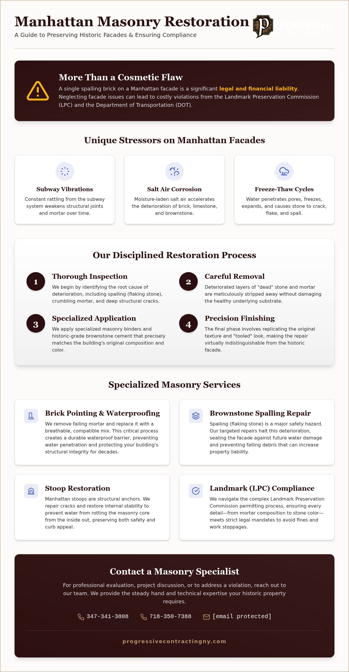 Masonry Contractor Manhattan: Expert Facade & Brownstone Restoration