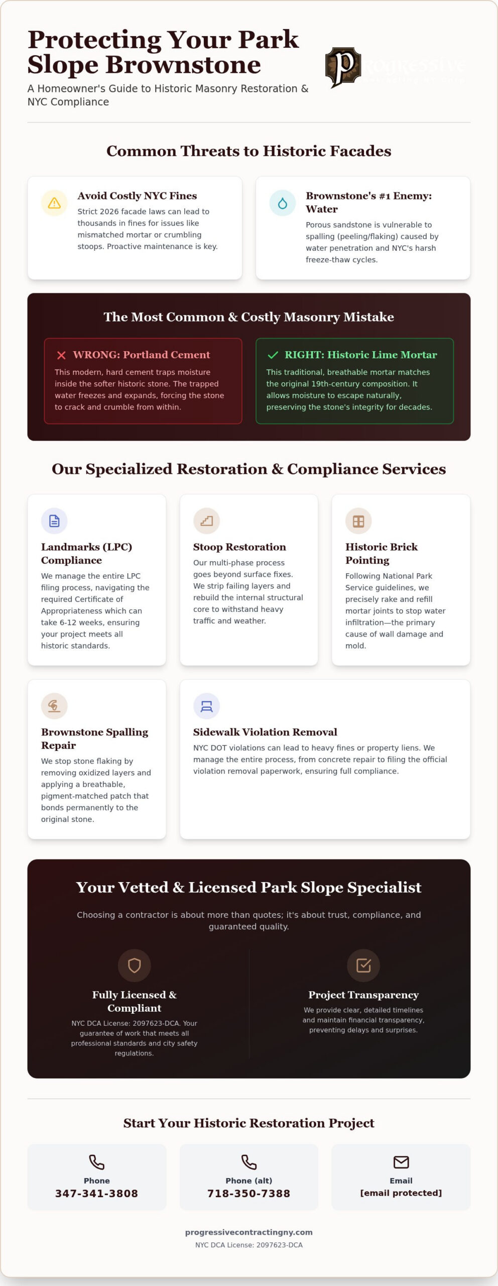 Masonry Contractor Park Slope: Historic Facade & Brownstone Restoration 2026