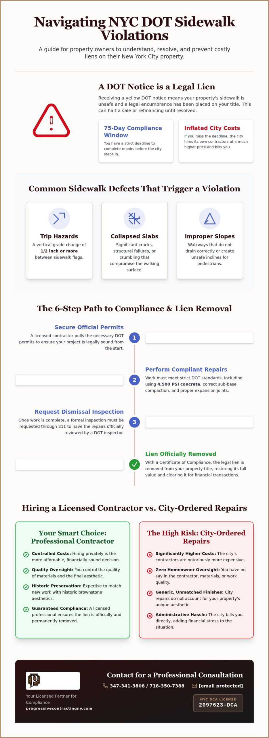 NYC DOT Sidewalk Violation Repair: A 2026 Property Owner’s Guide to Compliance