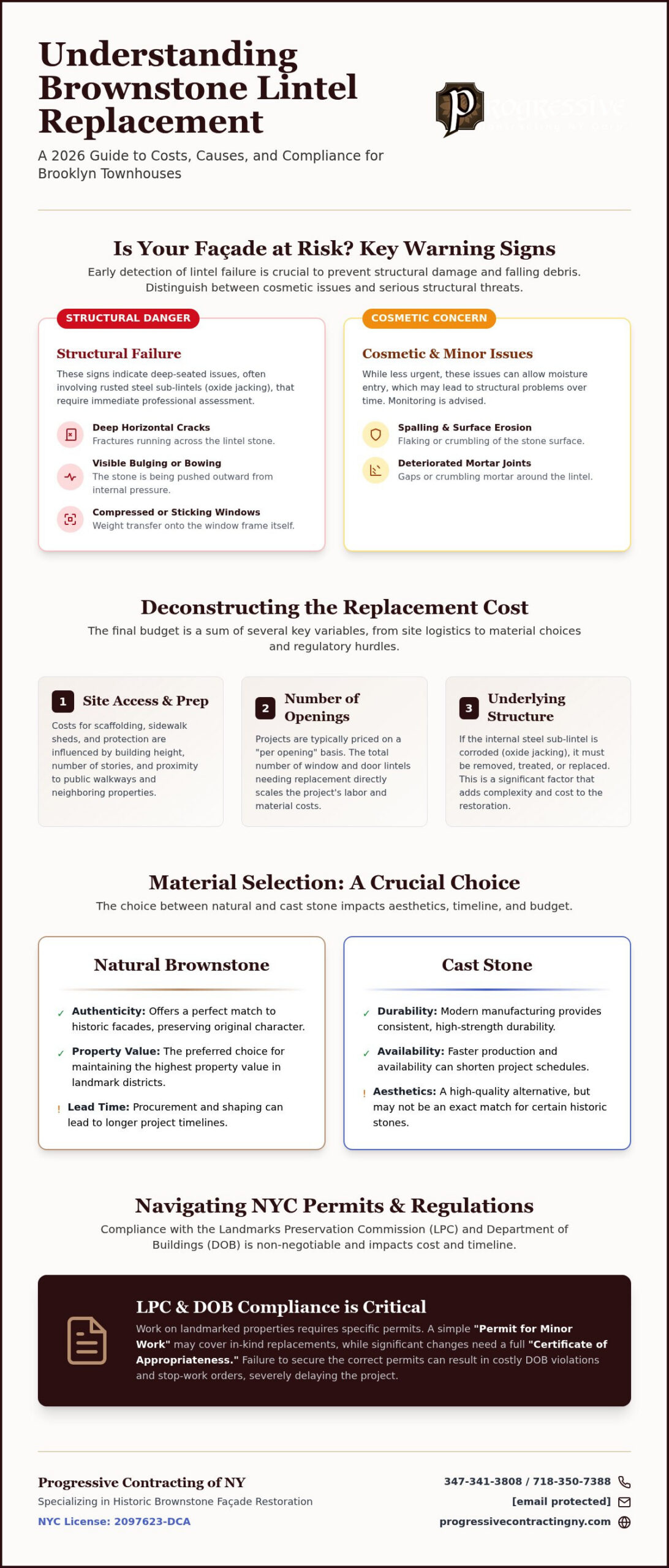 Cost to Replace Brownstone Lintels in a Brooklyn Townhouse: 2026 Guide