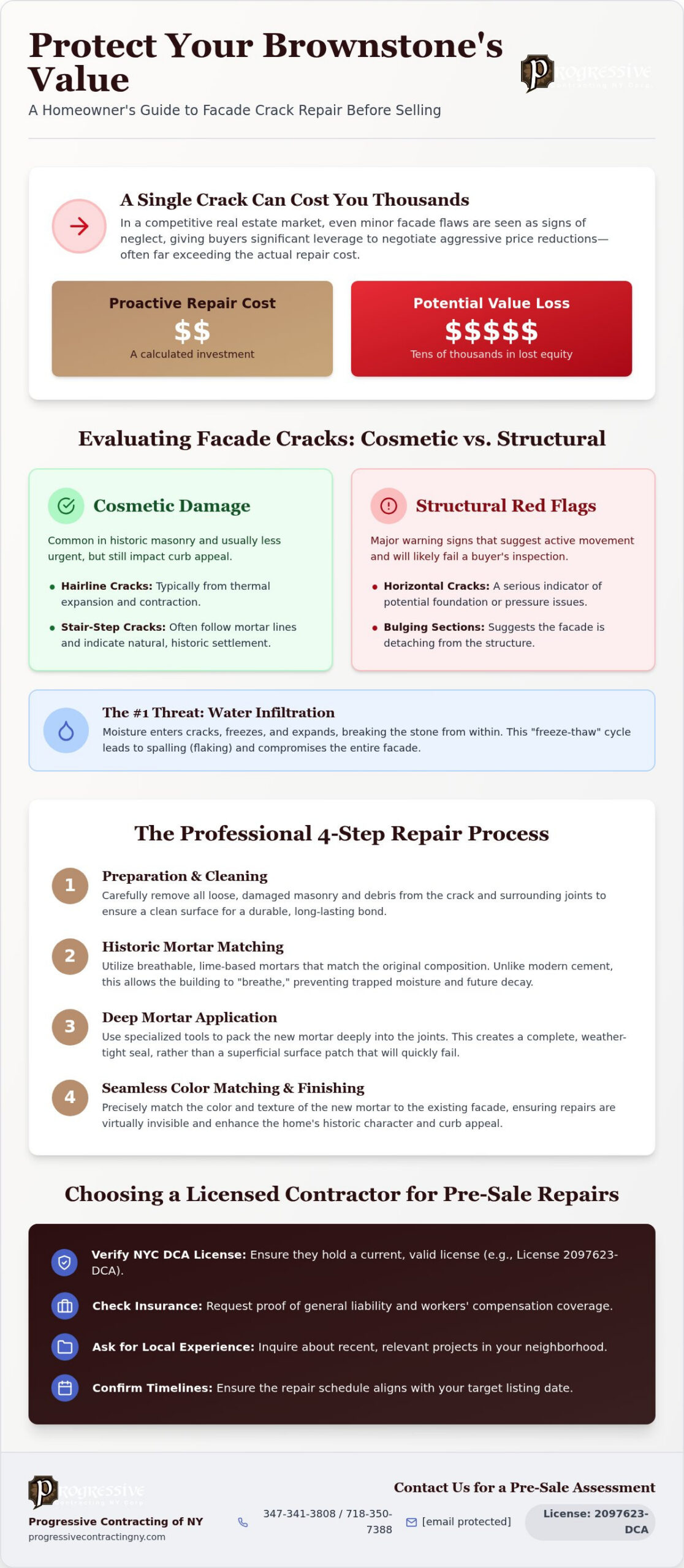 How to Fix Facade Cracks Before Selling a Brooklyn Brownstone