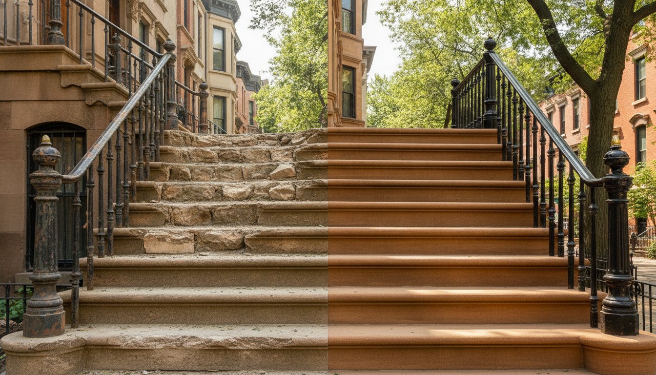 Carrol garden Brooklyn: Brownstone Stoop Restoration
