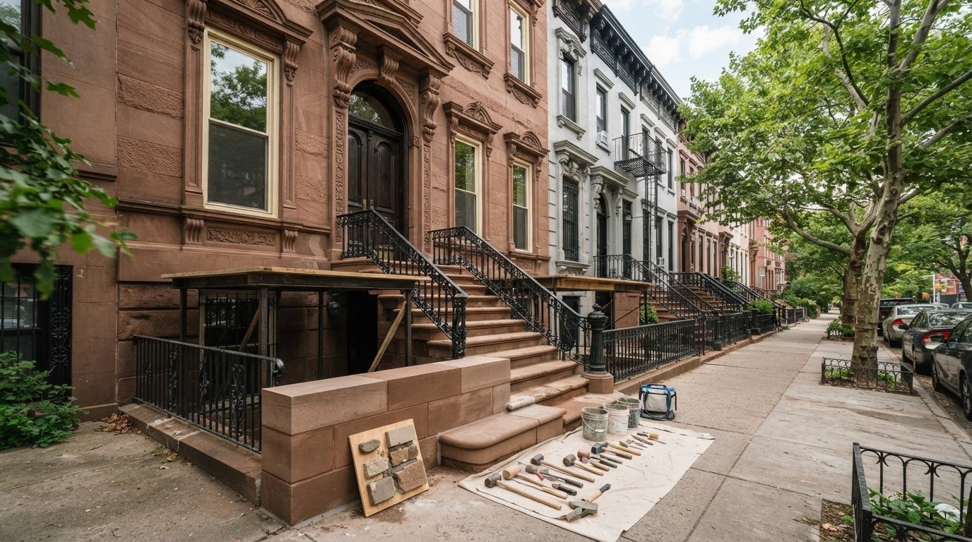 Brownstone Repair in Bushwick, Brooklyn for Facades and Stoops