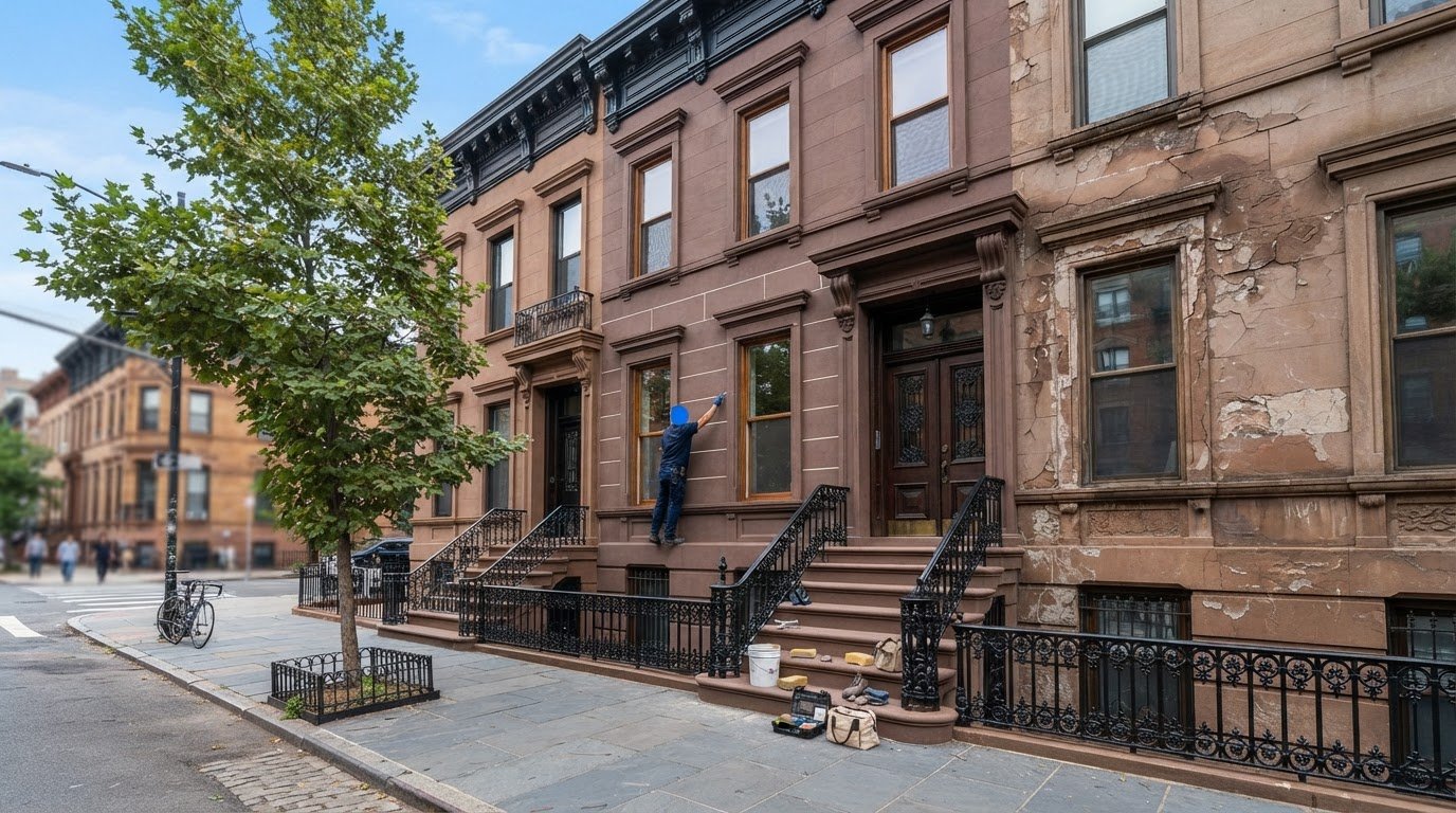 Brownstone facade Restoration Bedford Stuyvesant Brooklyn, NY