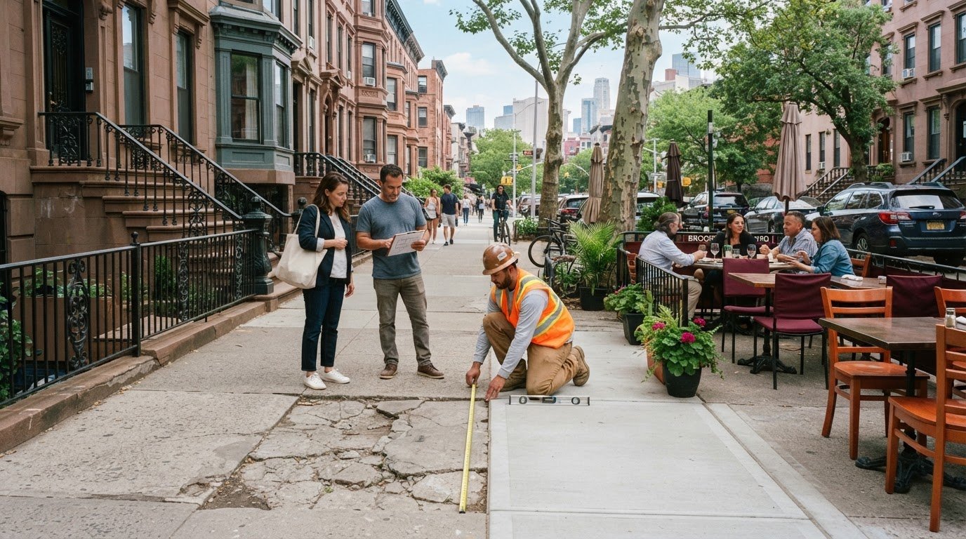 Concrete Sidewalk Repair for Restaurant Outdoor Seating Areas in NYC