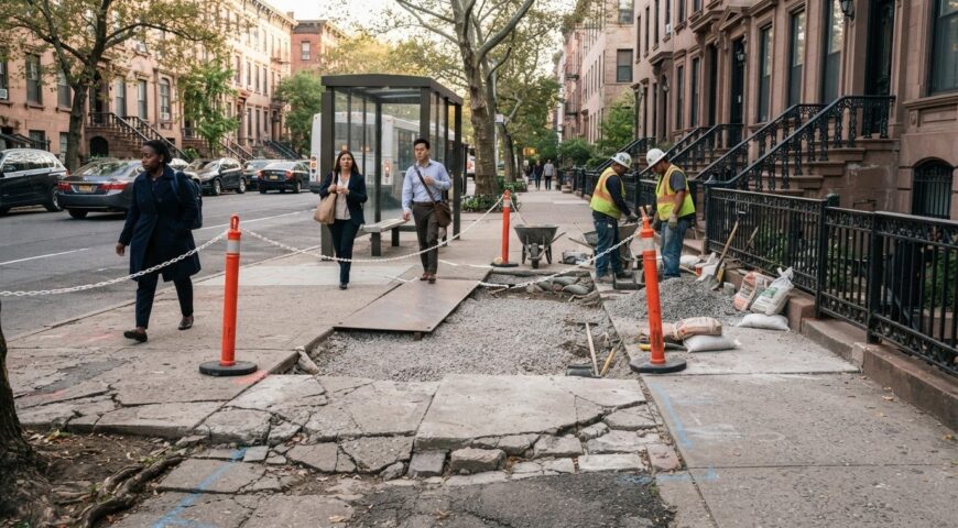 Sidewalk Repair for a Property with a Bus Stop: An NYC Guide