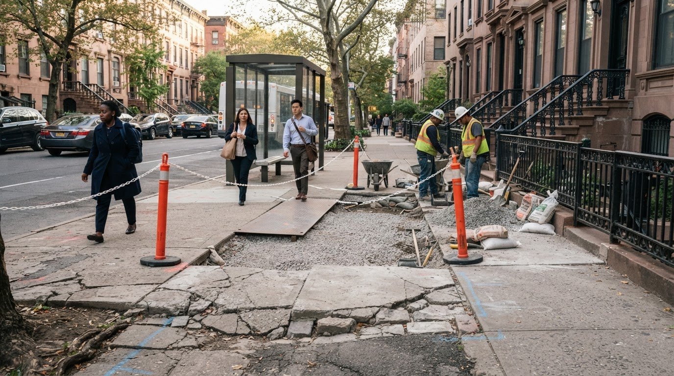 Sidewalk Repair for a Property with a Bus Stop: An NYC Guide