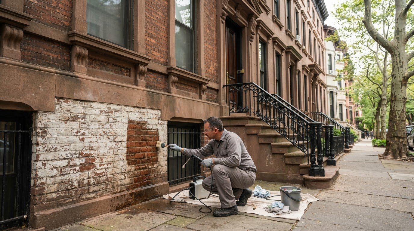 Brick Facade Cleaning to Remove Paint Stains: A Careful Guide